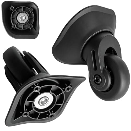 Tobeso-Nuoze Replacement Luggage Wheels Repair Suitcase Bag Parts Spinner Wheels Casters 2 pcs, Black, 2 Pcs