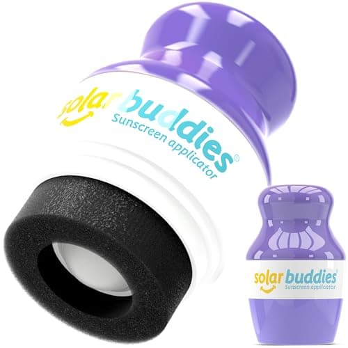 Solar Buddies Sunscreen Applicator - Purple - Refillable Roll on Sponge Sunscreen, Suncream & Lotion Applicator For Kids, Adults & Families - Holds 3.4fl oz, Perfect Size for Travel
