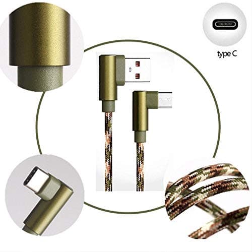 APPACS Cable Heavy duty Braided Fast Charge USB Type C Data Phone USB Charger Cable Lead USB C Cable Android Charger Cable Dash Cam 1m - Green (Camouflage Green) — view 2