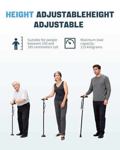 Sinocare Walking Stick, Adjustable Folding Walking Sticks for Women and Men — view 3