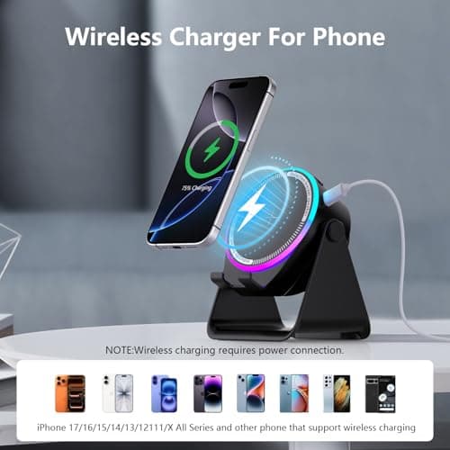 Gifts For Men,Wireless Induction Bluetooth Speaker with Charger Phone Stand — view 4