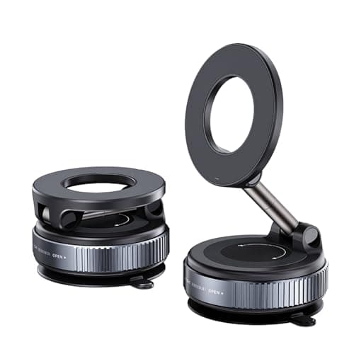 GrippyGo Upgraded Universal Car Phone Mount 360° Rotating Dashboard and Windscreen Mount Magnetic Vacuum Suction Compatible with Samsung Google Pixel iPhone 17 16 15 14 13 12 Pro/Pro Max