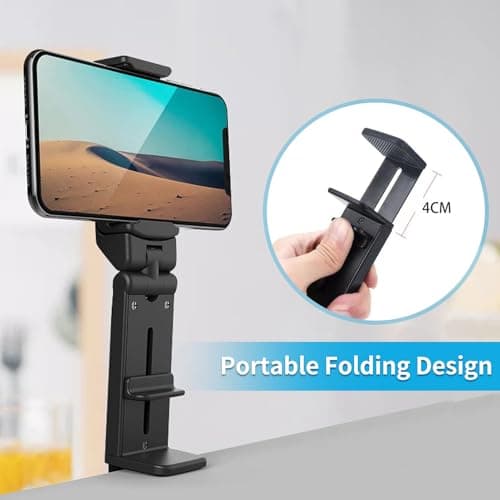Brilovent Airplane Phone Holder, 2 pcs Foldable Phone Stand for Travel, Adjustable 360° Rotation for Watching and Gaming, Compatible with 4.7-6.9 inch Devices — view 4