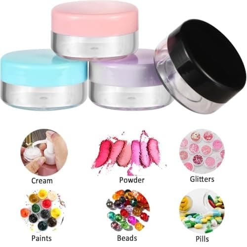 Travel 8 Pcs Pots for Toiletries, Travel Bottles, 10ML Small Plastic Cream Sample Containers with Lids, Loose Powder Cosmetic Mini Containers, Tubs Empty Jars — view 3