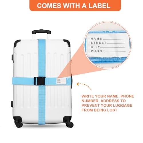 Luggage Straps, 8 Pcs Adjustable Suitcase Straps Belts — view 3