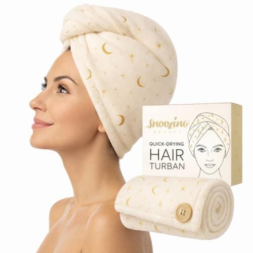 Snoozing Beauty Quick-Drying Hair Turban (Cream/Gold)