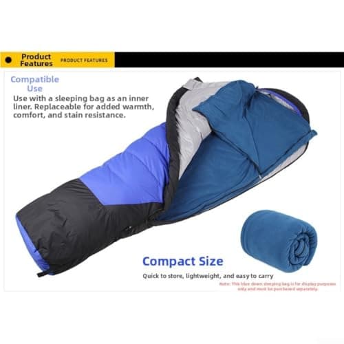 Portable Sleeping Bag Liner 510g for Backpacking(Orange) — view 5