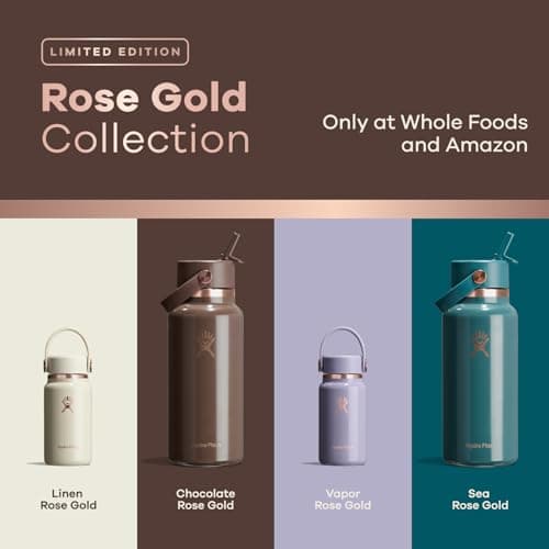 Hydro Flask Micro Bottle - Leak Proof Purse or Pocket Flask - Insulated Mini Water Bottle 6.7 Oz Linen Rose Gold — view 3