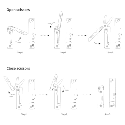 HONZIN Multitool 13 in 1 Camping Gear, Stainless Steel Foldable Multi Tool with Upgraded Scissors Saw Ruler Screwdrivers Bottle Opener, EDC Pocket Multitools for Outdoor, Gifts for Men — view 4