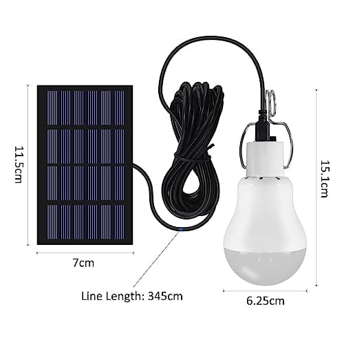 SCNNC 3W Solar Powered LED Shed Light Bulb with Cable 3.45M USB Work Light — view 2