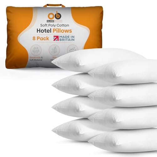 Oliver Bedding Pillows 8 Pack, Breathable Soft Poly Cotton Hotel Pillows