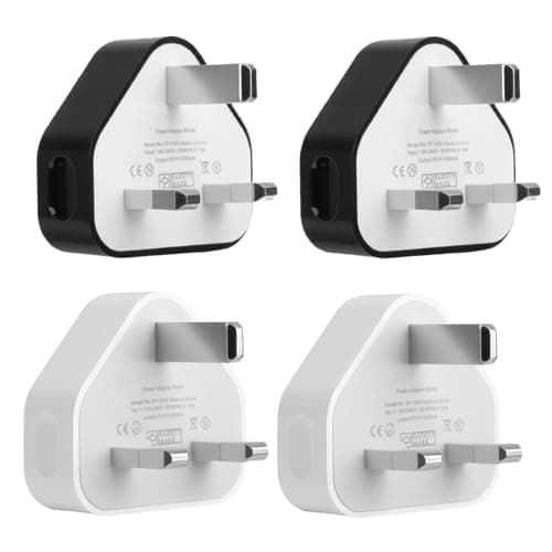 USB Charger 4 Pack 5V 1A USB Wall Adapter with 3 Pin usb plug Mains Adapter