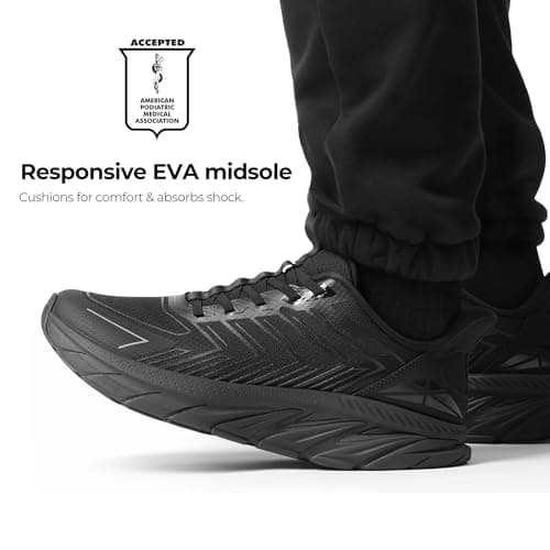 ALLSWIFIT Mens Slip On Walking Shoes Running Sneakers,All Black,9 — view 3