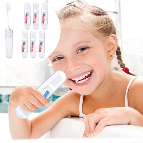 Travel Toothbrush and Toothpaste Set,6 Pcs Portable Folding Mini Toothbrush with Soft Bristles,Small Toothpaste Travel Size Kit for Camping Business Trips,Families Camping Outdoor Activities — view 6