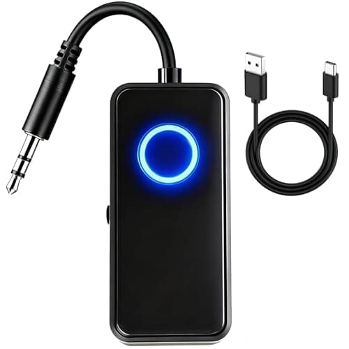 Bluetooth 5.4 Transmitter Receiver Upgraded 2 in 1 Wireless Aux Bluetooth 3.5mm Jack Audio Airplane Adapter Dual Pairing Low Latency for TV Airplane Earbuds Car Headphone Speaker Airline Travel