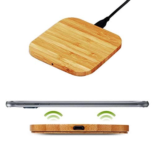 lopituwe Qi Certified Fast Bamboo Wireless bamboo Charger Wood Pad Compatible for Samsung Galaxy — view 4
