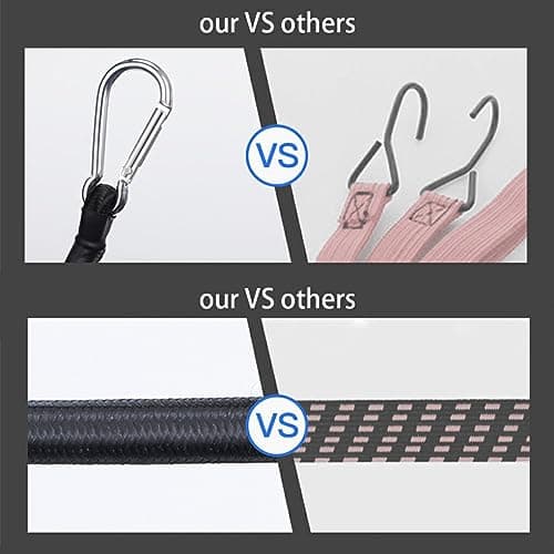 QOKLIYUI Affordable Bungee Cords And Fixings - Safe And Heavy Duty Multifunctional Rubber Bungee Cords With Hooks Luggage Straps, black, 3 m — view 3