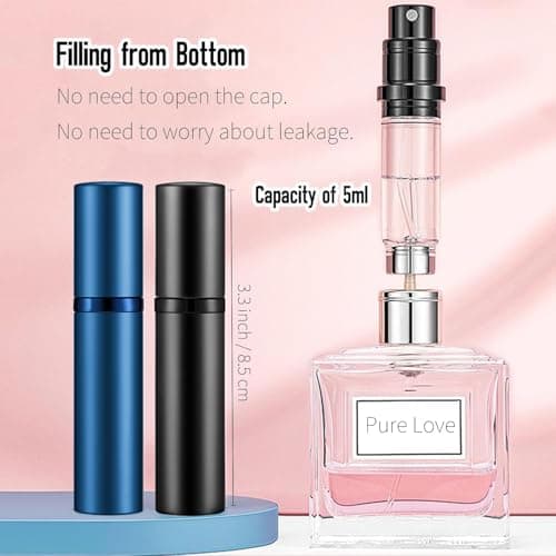 Vinuwu Refillable Perfume Atomiser 2 Pack 5ml (Black+Blue) — view 2