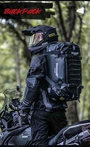 Rhinowalk Motorcycle Saddle Bag 40L – Waterproof Rear Seat Pack with Expansion Panel, MOLLE Gear Mount & Backpack Carry — view 6