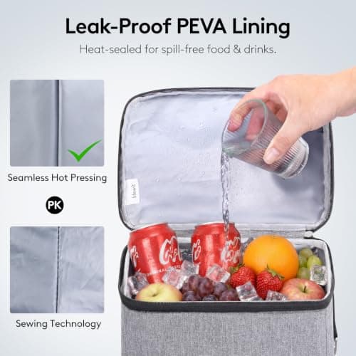 Lifewit 28L Backpack Cooler with Multi-Pockets & Bottle Opener, Grey — view 5