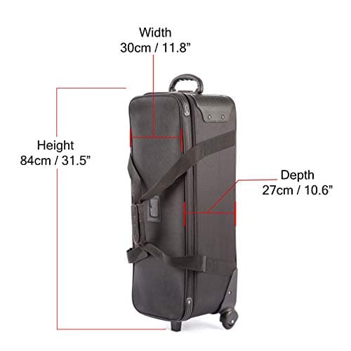 Studio Equipment Trolley Carry Case 31.5 Inches with Straps Padded Compartment Wheel for Tripod Light Stand Strobe Light Umbrella Flash Photography — view 5