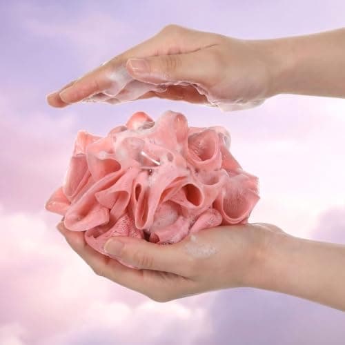 Chsoejuf 2 Pack Bar Soap Loofah Pouch, Bath Loofah Shower with Soap Bag — view 3