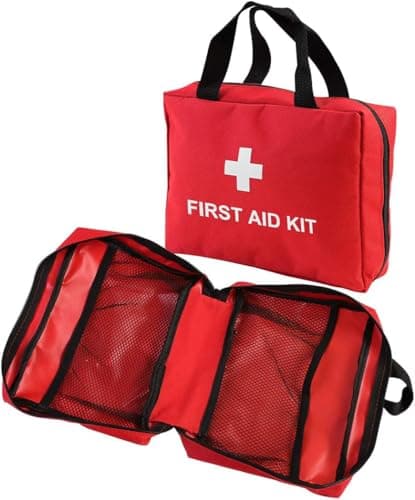 Aoutacc Empty First Aid Bag, Nylon Compact and Lightweight First Aid Kit for Emergency at Home, Office, Car, Outdoors, Boat, Camping, Hiking(Bag Only) (2 Pack Red With Handles) — view 6