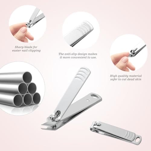 Manicure Set 10pcs Professional Nail Clippers Kit Pedicure Care Tools-Stainless Steel Grooming Tools for Travel-Pink — view 5