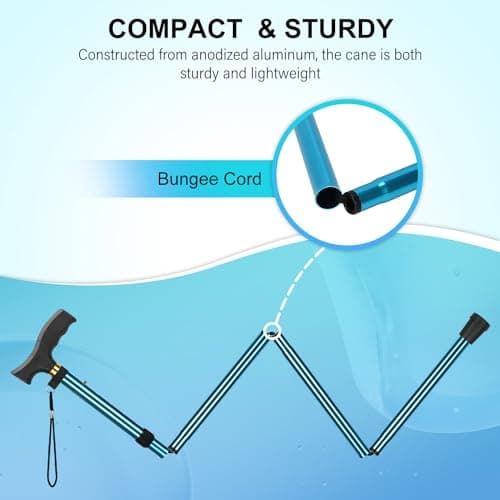 supregear Walking Stick for Women and Men, Collapsible, Lightweight, Sleek, Foldable Folding Walking Cane and Sticks for Seniors & Adults with Comfortable T-Handle — view 5