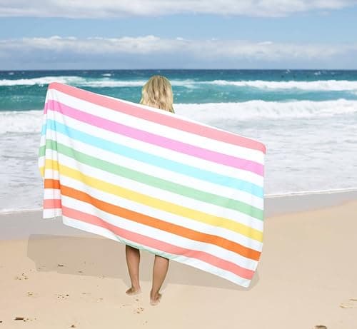 GC GAVENO CAVAILIA Microfiber Beach Towel Large - Super Absorbent Sand Free Beach Towels - Extra Large Beach Towel for Adults (100x200 cm) - Soft, Compact, Lightweight (1 Piece) - Multi — view 2