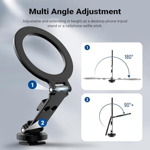 NEEWER Magnetic Tripod Phone Mount Cold Shoe Adapter, Aluminum, CA163 — view 2