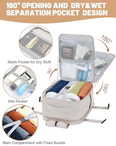 MOCOCITO Ryanair Cabin bags 40x30x20 Travel Backpack 40x30x20 Cabin Bag Carry On Weekend Trips & Air Tryanair Under Seat Backpack for Travelling Suitable for Ryanair, Wizz Air, Easyjet, Vueling — view 5