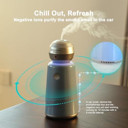 Ascendia Waterless Diffuser for Essential Oil for Home, Car, Blue — view 3