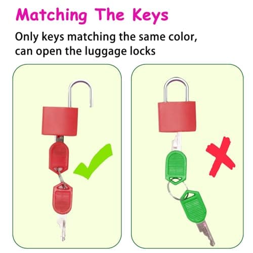 8 Pack Suitcase Locks with Keys, Small Travel Luggage Lock — view 4
