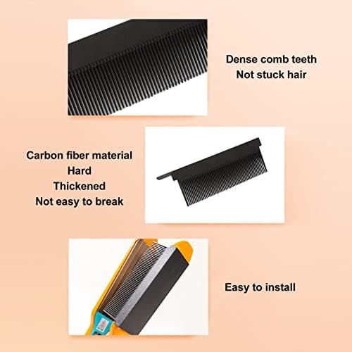 Carbon Fiber Hair Comb for Straightening and Styling - Hairdressing Attachment for Electric Straightener (Black) — view 3