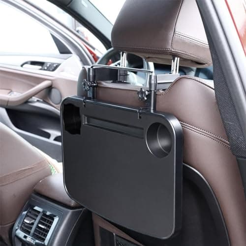 Car Seat Organiser Car Table, Foldable Back Seat Headrest Tray With Hook — view 3