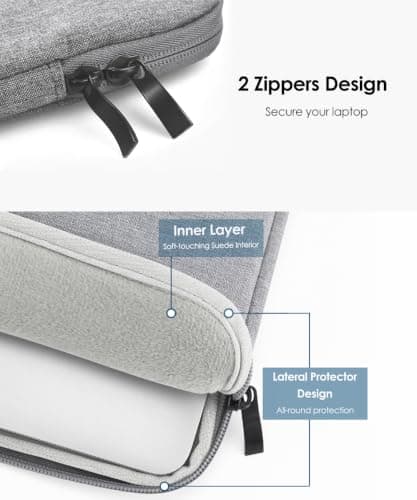 ProElife Sleeve Case for MacBook Air 15 inch M5 M4, Water-resistant, Gray — view 5