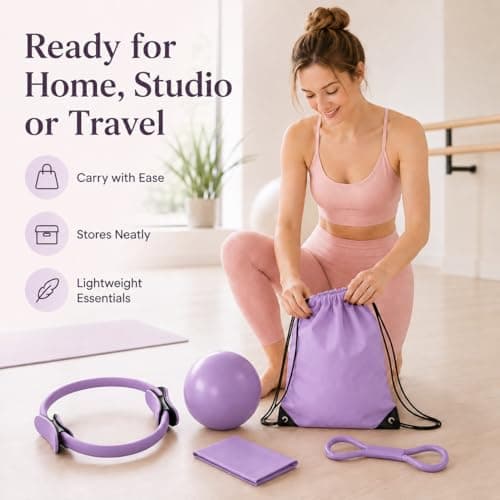 Pilates Equipment, Home Pilates Kit for Women Ring, Ball & Resistance Bands — view 6