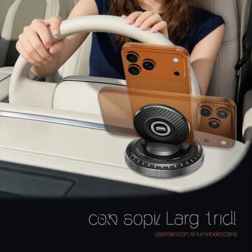 Rotatable Car Dashboard Phone Holder One-Hand Operation Anti-Slip Mount for GPS Navigation Fit Silver Black Orange(Electroplated Orange) — view 4