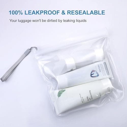 2‑Pcs Clear Travel Toiletry Bags, 20×20cm PVEA Airport Security Liquid Bags — view 3