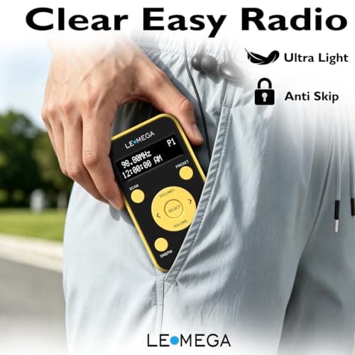 LEMEGA PR1L Pocket DAB/FM Digital Radio,Rechargeable,Earphones Incl,Yellow — view 2
