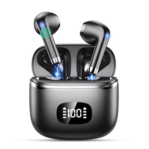 POMUIC Bluetooth Headphones, Wireless Earbuds with ENC Noise Cancelling Mic