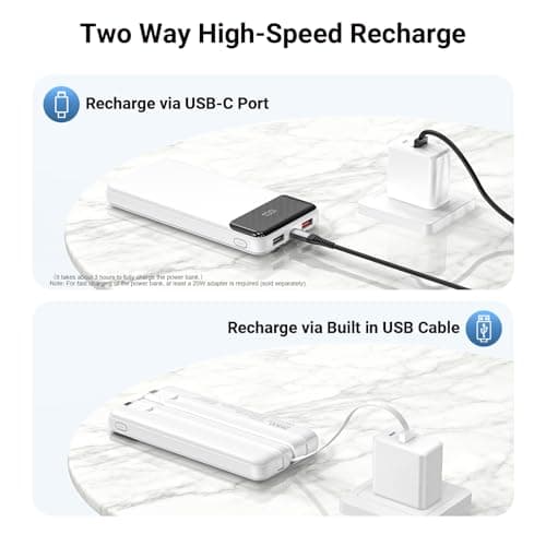 Power Bank 20000mAh 22.5W Fast Charging with Built in 3 Cable — view 5