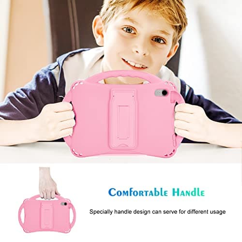 TopEsct Kids Case for iPad Mini 7 (A17 Pro) 2024 /iPad Mini6 2021, Shockproof Silicone Cover with Handle Stand for 8.3" iPad Mini 6th/7th Gen,Pink — view 3
