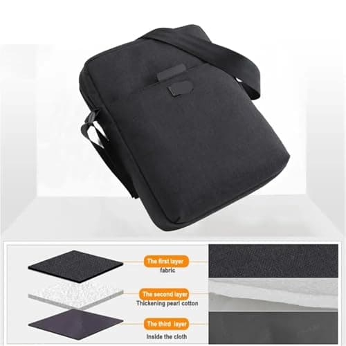 Men's Bags Light Canvas Shoulder Bag For 7.9' Tablet Casual Crossbody Waterproof Business bag For Travel(Black) — view 3