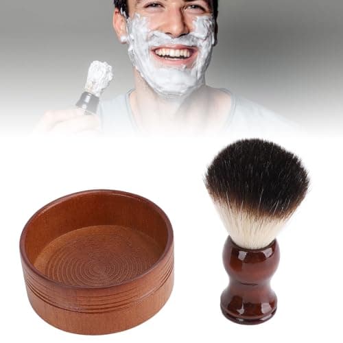 Srliya Hair Shaving Brush Bowl Lightweight Portable Shaving Kit Aesthetic Handle Traveling Men, Imitation Animal Hair — view 2