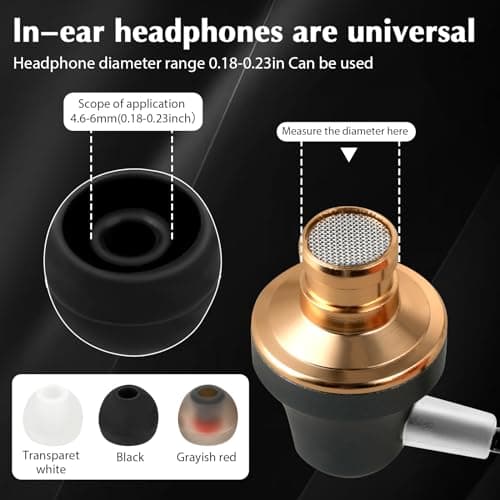 36Pcs Replacement Earbud Tips,Silicone Earbud Covers,Earbuds Rubber Tips Suitable for Earphone Inner Holes 4.5mm to 6mm,3 Colors,3 Sizes — view 2
