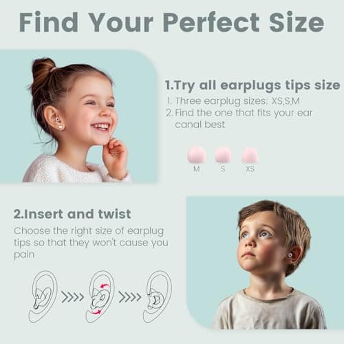 JUSTRVN Kids Ear Plugs(6+yrs)-2 Pairs of Reusable Noise Reduction Earplugs for Small Canal With 6 Tips,Soft Silicone Earplugs for Sleeping,Focus,Travel,Socializing,Concert&Hearing Protection 25dB-30dB — view 5