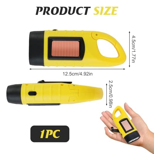 Wind Up LED Camping Torch Solar Hand Crank Flashlight Carabiner Portable — view 2