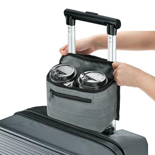 WRINGKIT 2 Pack Luggage Cup Holder for Suitcases, Free Hand Drink Carrier — view 3